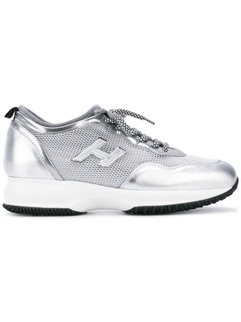 Hogan metallic mesh panel sneakers