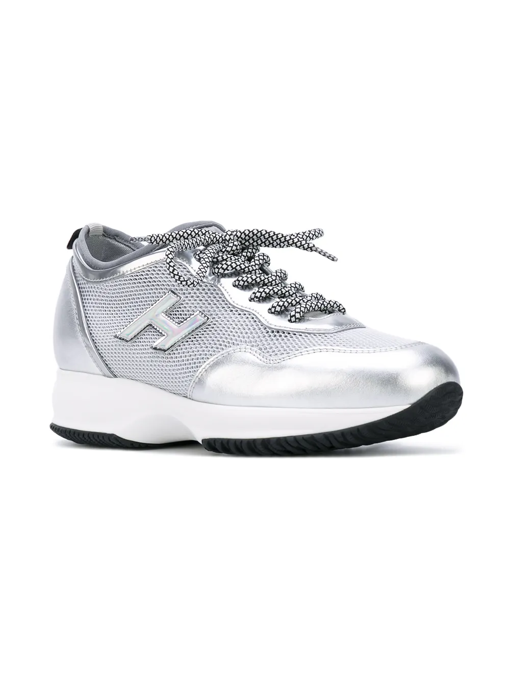 Hogan metallic mesh panel sneakers