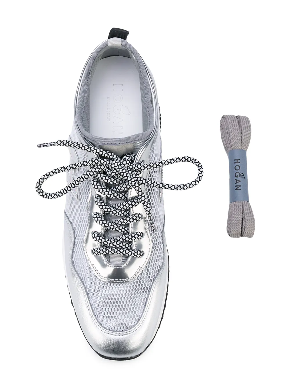 Hogan metallic mesh panel sneakers