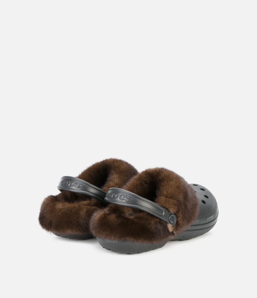 clogs with fur trim