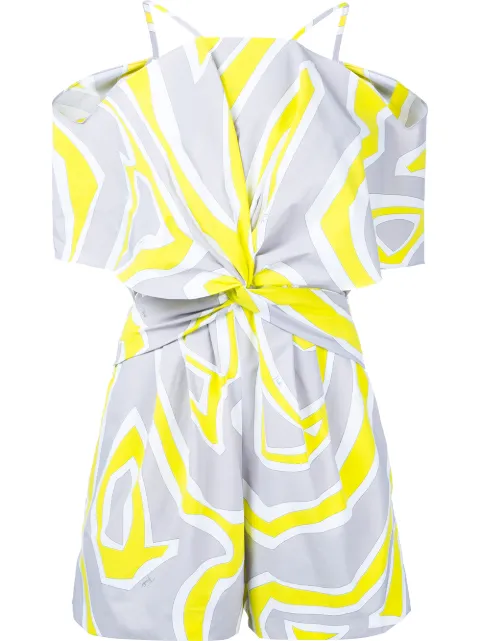 PUCCI printed cold shoulder playsuit