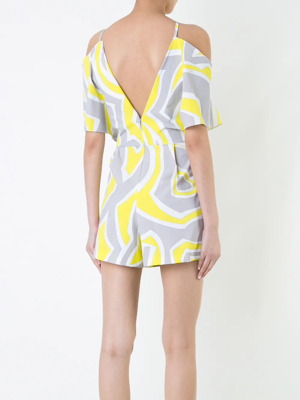 PUCCI printed cold shoulder playsuit Geel