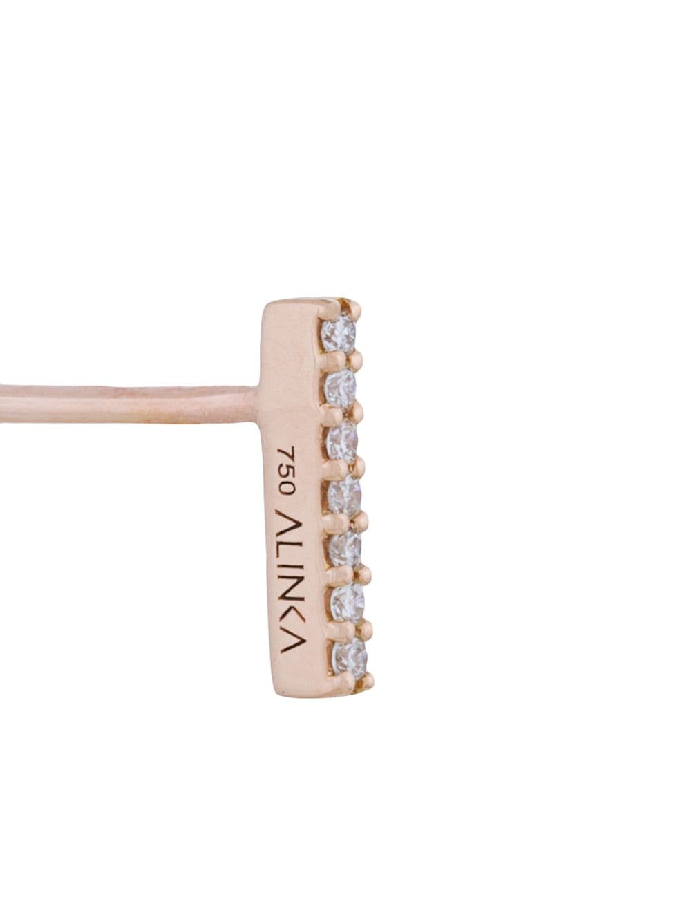 Shop Alinka 18kt Gold  Id Diamond Stud Earring In Metallic