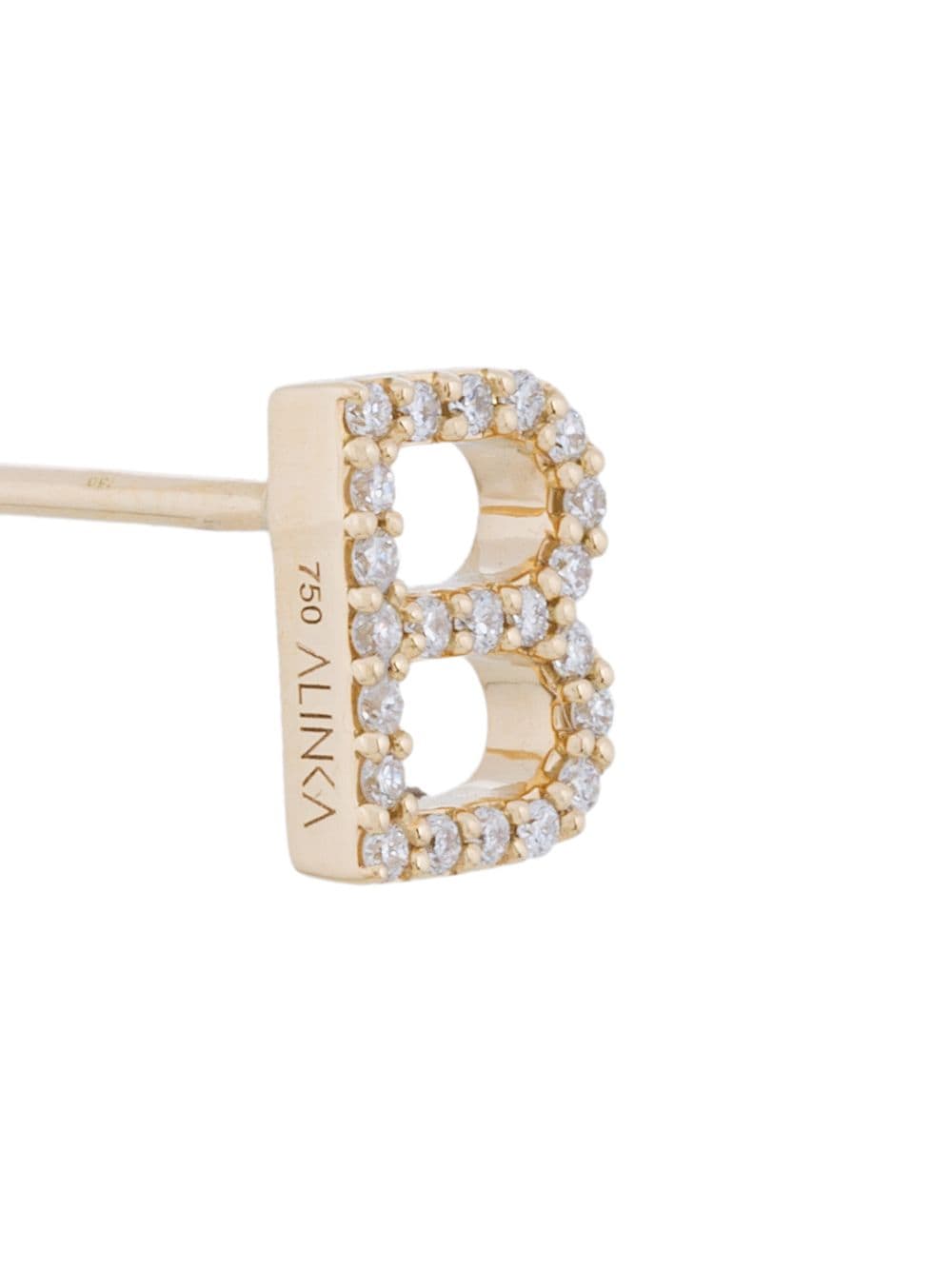 Shop Alinka 18kt Gold  Id Diamond Stud Earring In Metallic