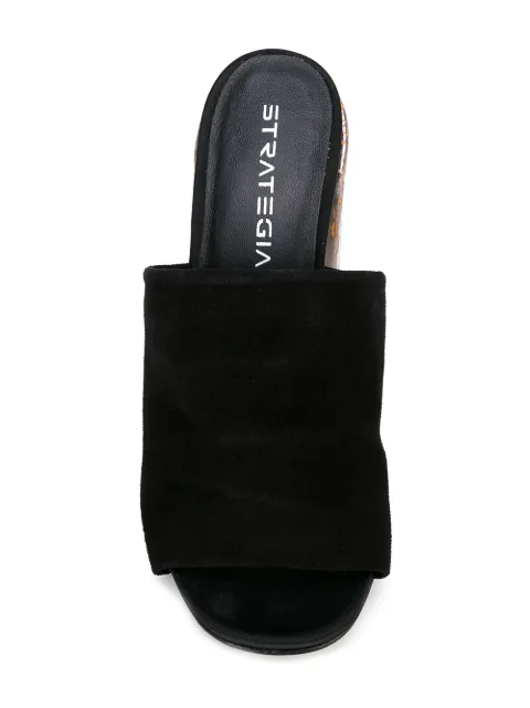 chunky black mules
