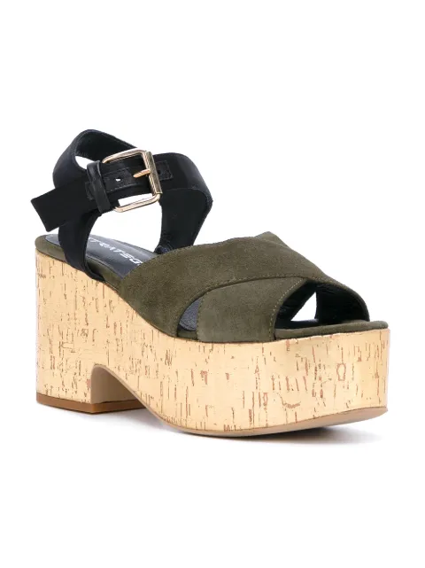 crossover platform sandals