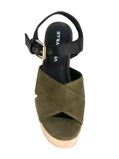 crossover platform sandals