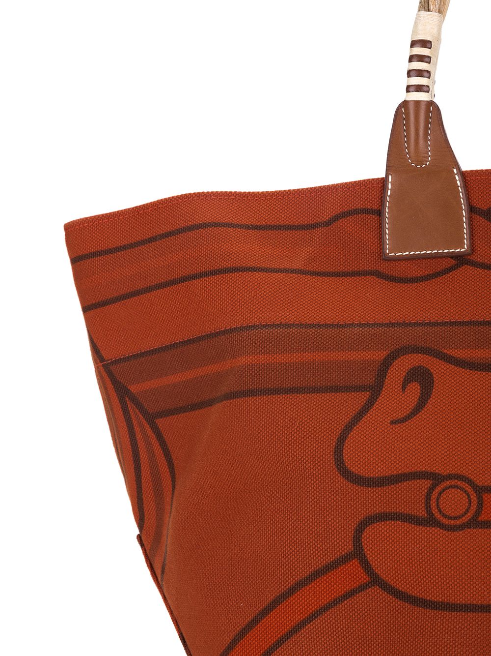 Hermes Beach Tote Bag Horse Printed Toile New