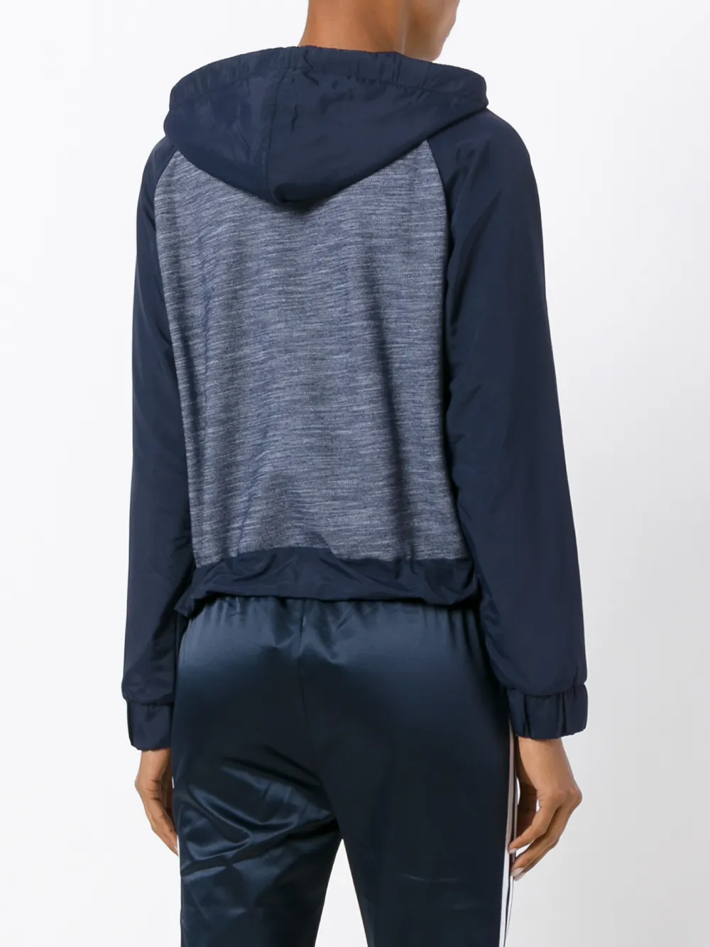 Adidas Originals Cropped Hooded Sweatshirt In Blue