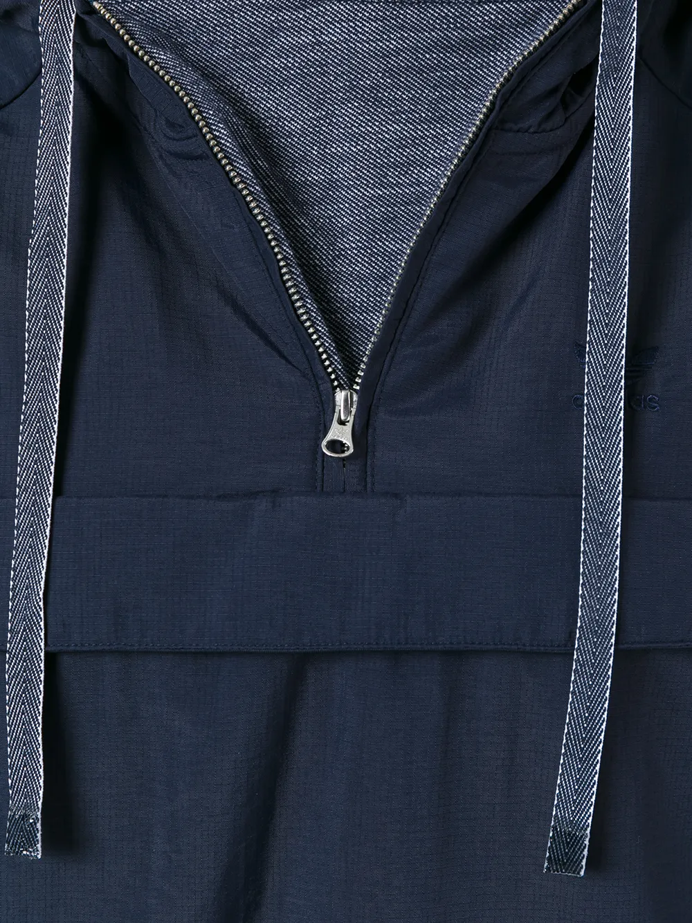 Adidas Originals Cropped Hooded Sweatshirt In Blue