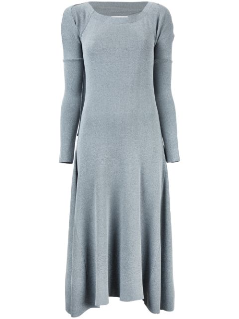 AERON Asymmetric Flared Dress, Gray | ModeSens