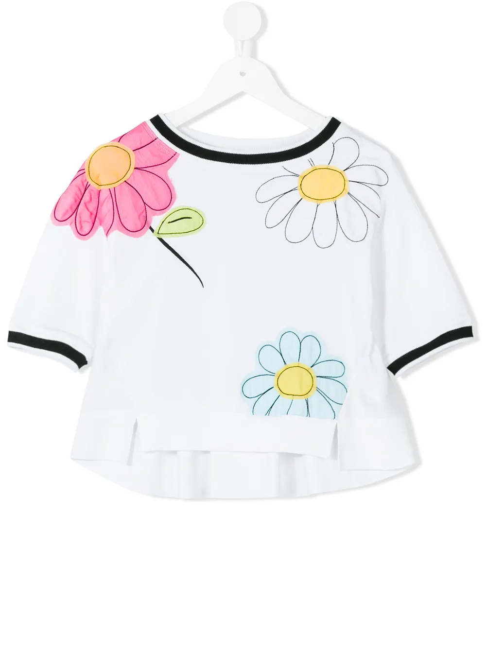 Monnalisa embroidered flower T-shirt | White | Image 1