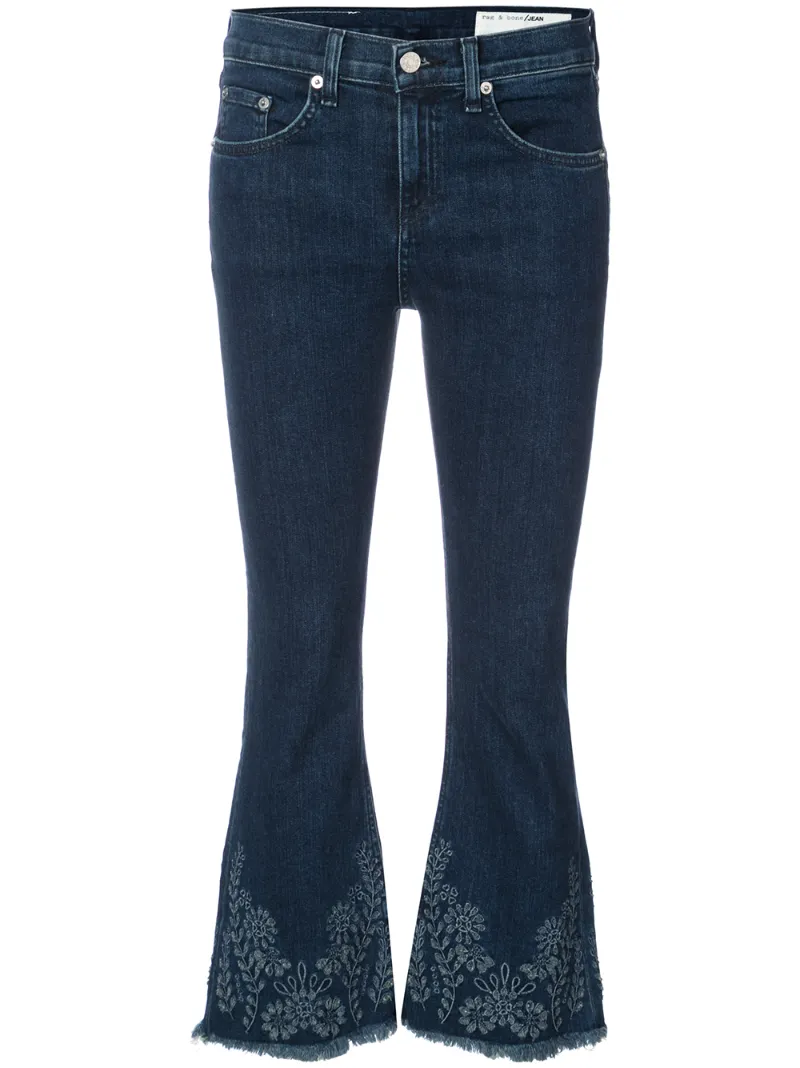 укороченные расклешенные джинсы Rag & Bone /Jean