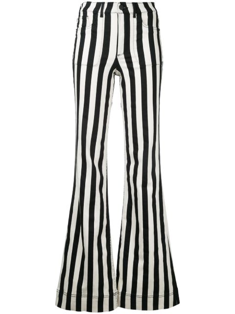 alice and olivia black and white striped pants