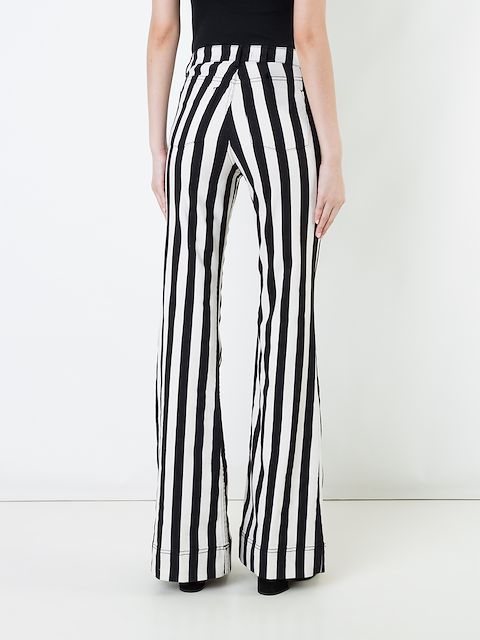 black and white striped trousers