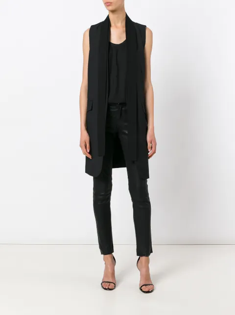 black scoop neck vest