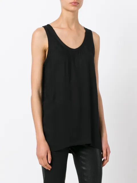 black scoop neck vest