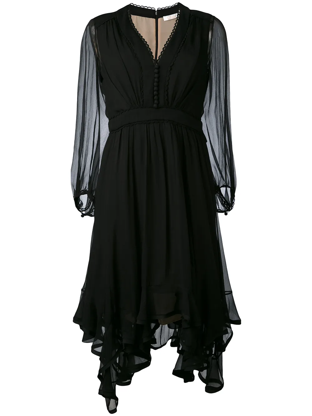 Chloé handkerchief hem dress - Nero