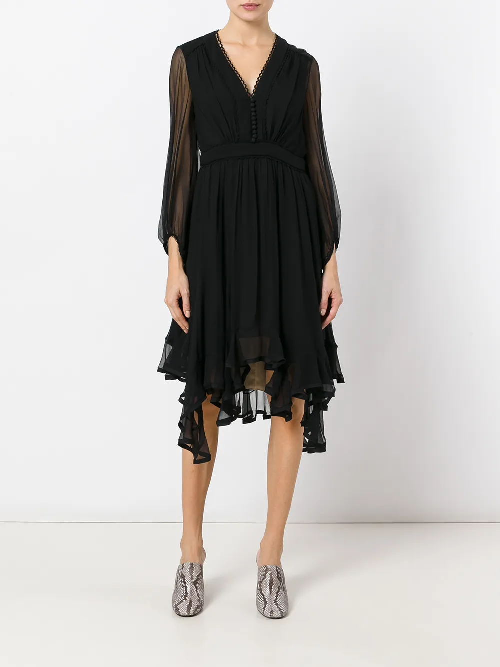 Chloé handkerchief hem dress Zwart