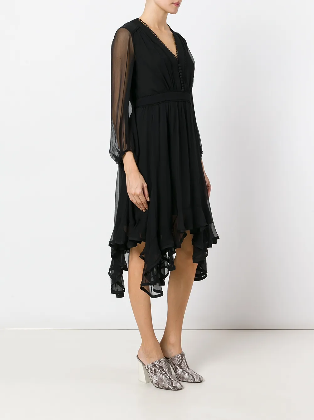Chloé handkerchief hem dress Zwart