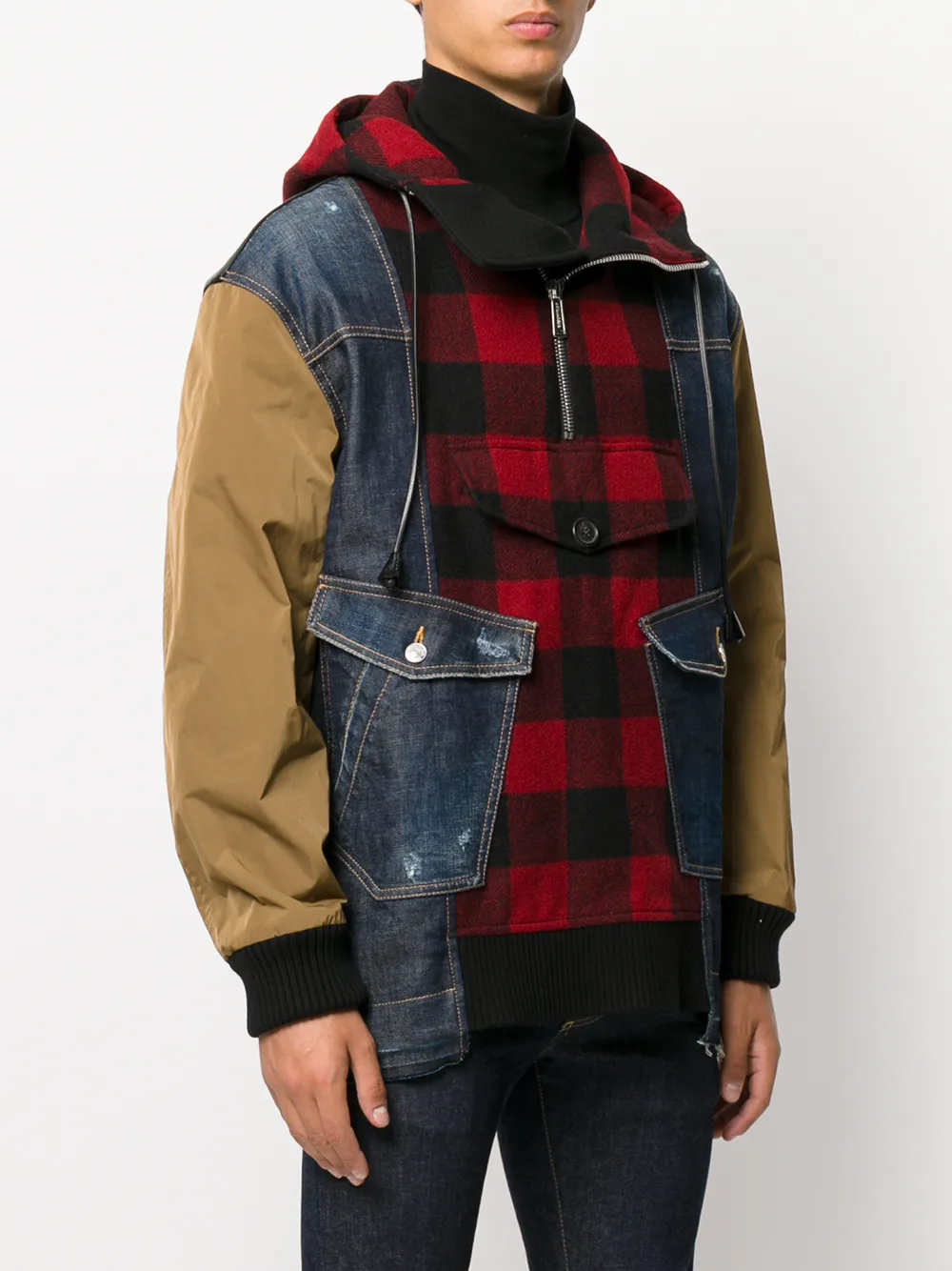 фото Dsquared2 куртка с контрастными вставками