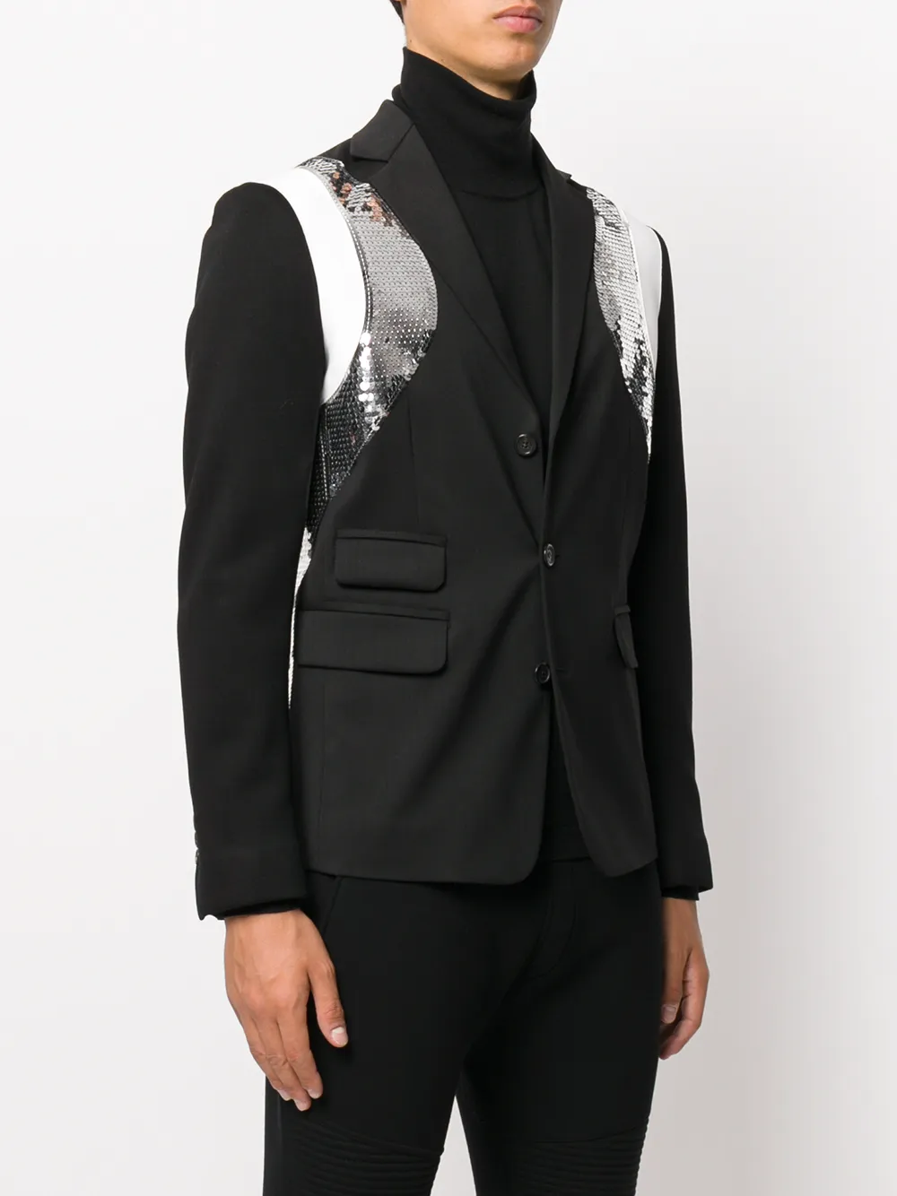 DSQUARED2 sequin insert evening blazer Zwart