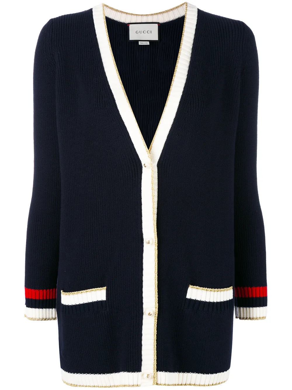 Gucci Oversized-Cardigan mit Applikationen - Blau