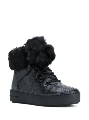 Michael Michael Kors Baskets Montantes à Détails En Fourrure Michael Michael Kors Baskets Montantes Compensées Farfetch