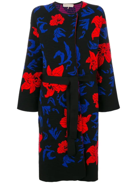 PUCCI knit belted overcoat