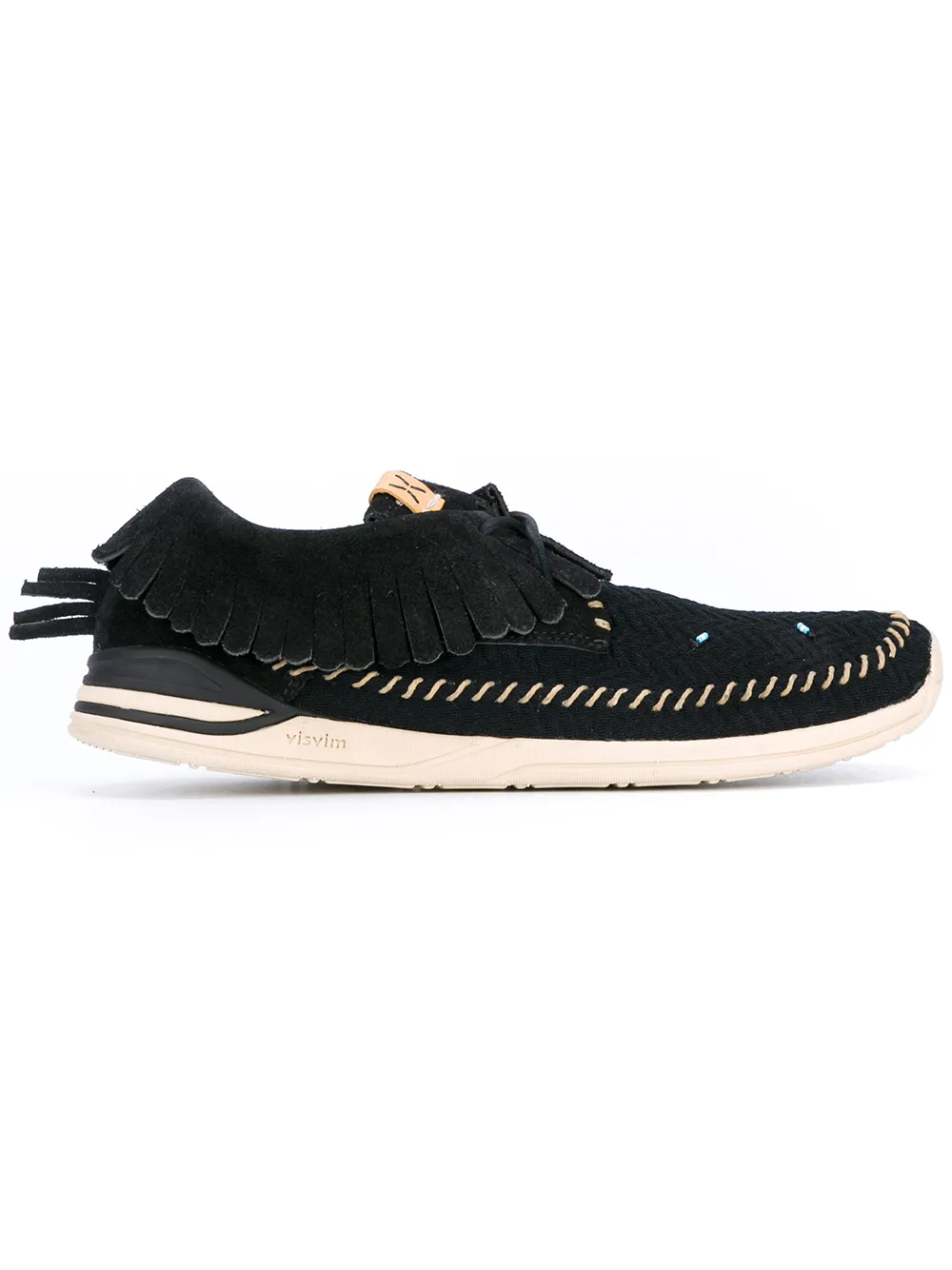 visvim fringed boat shoes | Black | Image 1