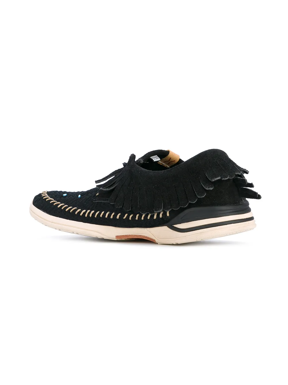 visvim fringed boat shoes Zwart