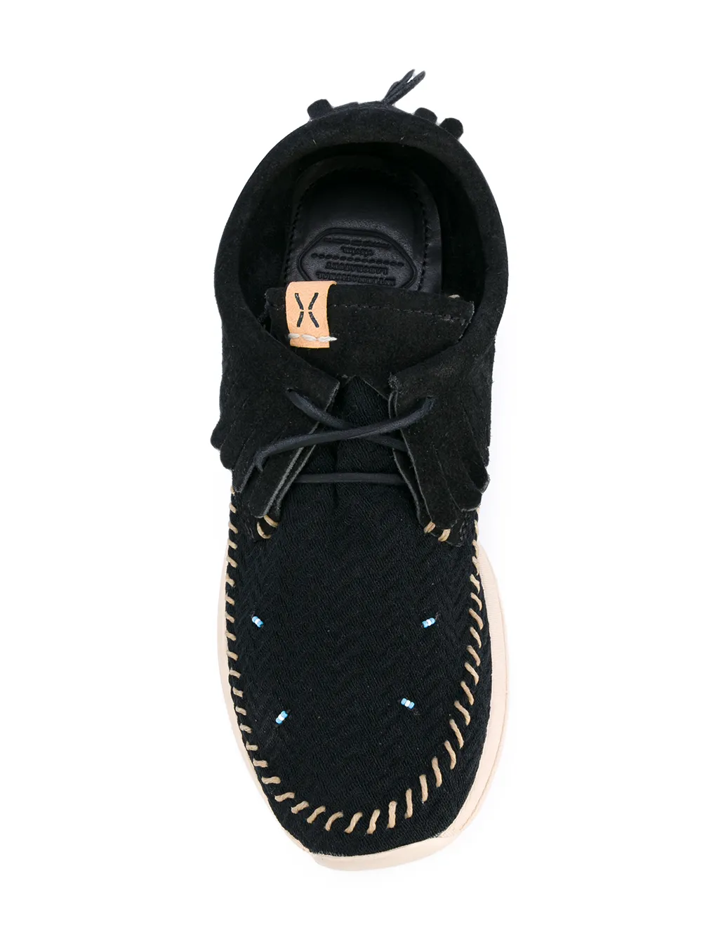 visvim fringed boat shoes Zwart