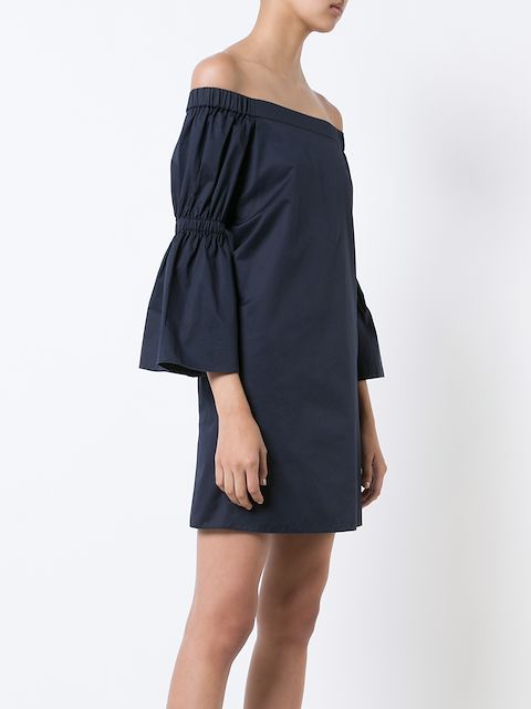 Navy Off The Shoulder Lantern Sleeves Mini Dress