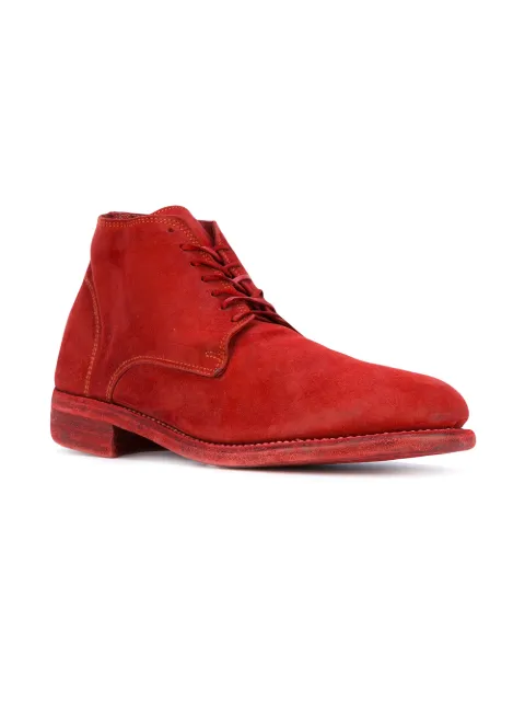 GUIDI GUIDI ANKLE LACE-UP BOOTS - RED