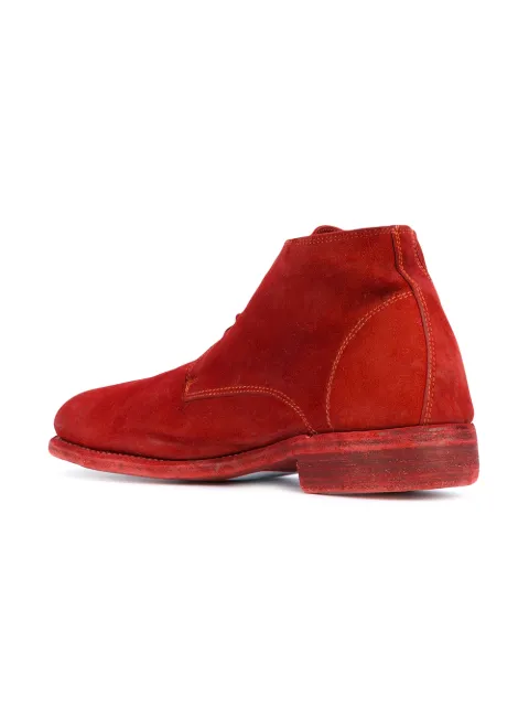 GUIDI GUIDI ANKLE LACE-UP BOOTS - RED