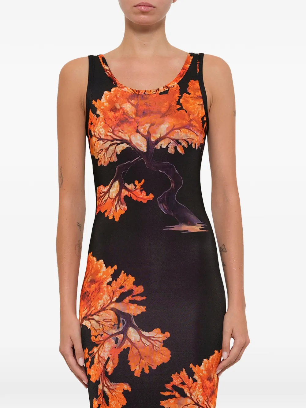 Givenchy printed tree tank dress - Black