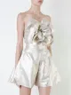 Bambah metallic floral embellished tube top
