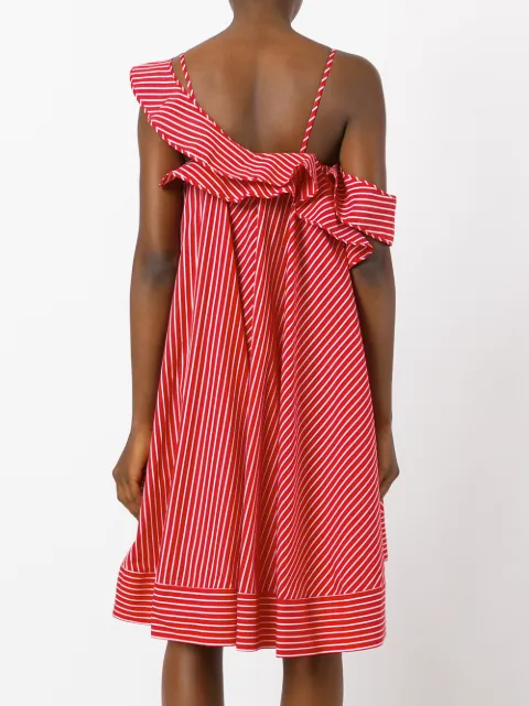 missord exaggerated ruffle one shoulder