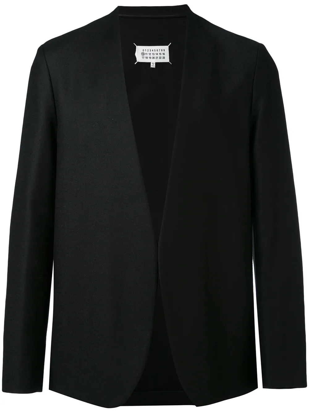 collarless vigin-wool blazer