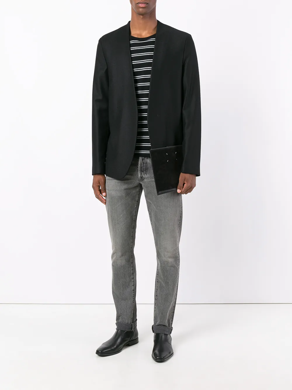 Image 2 of Maison Margiela collarless vigin-wool blazer