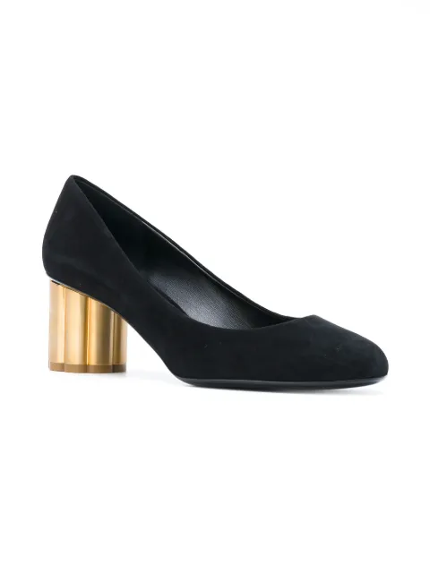 salvatore ferragamo flower heel pumps