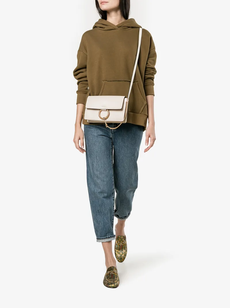 CHLOÉ CHLOÉ NUDE LEATHER MODERN FAYE SMALL SHOULDER BAG