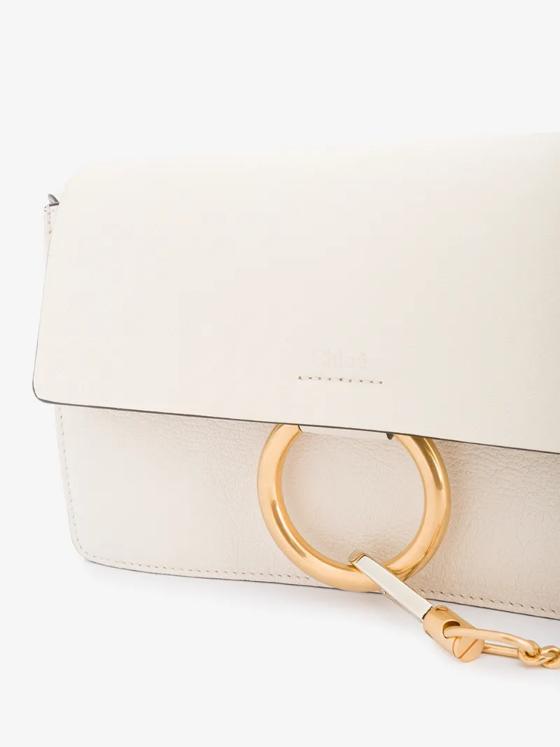 CHLOÉ CHLOÉ NUDE LEATHER MODERN FAYE SMALL SHOULDER BAG