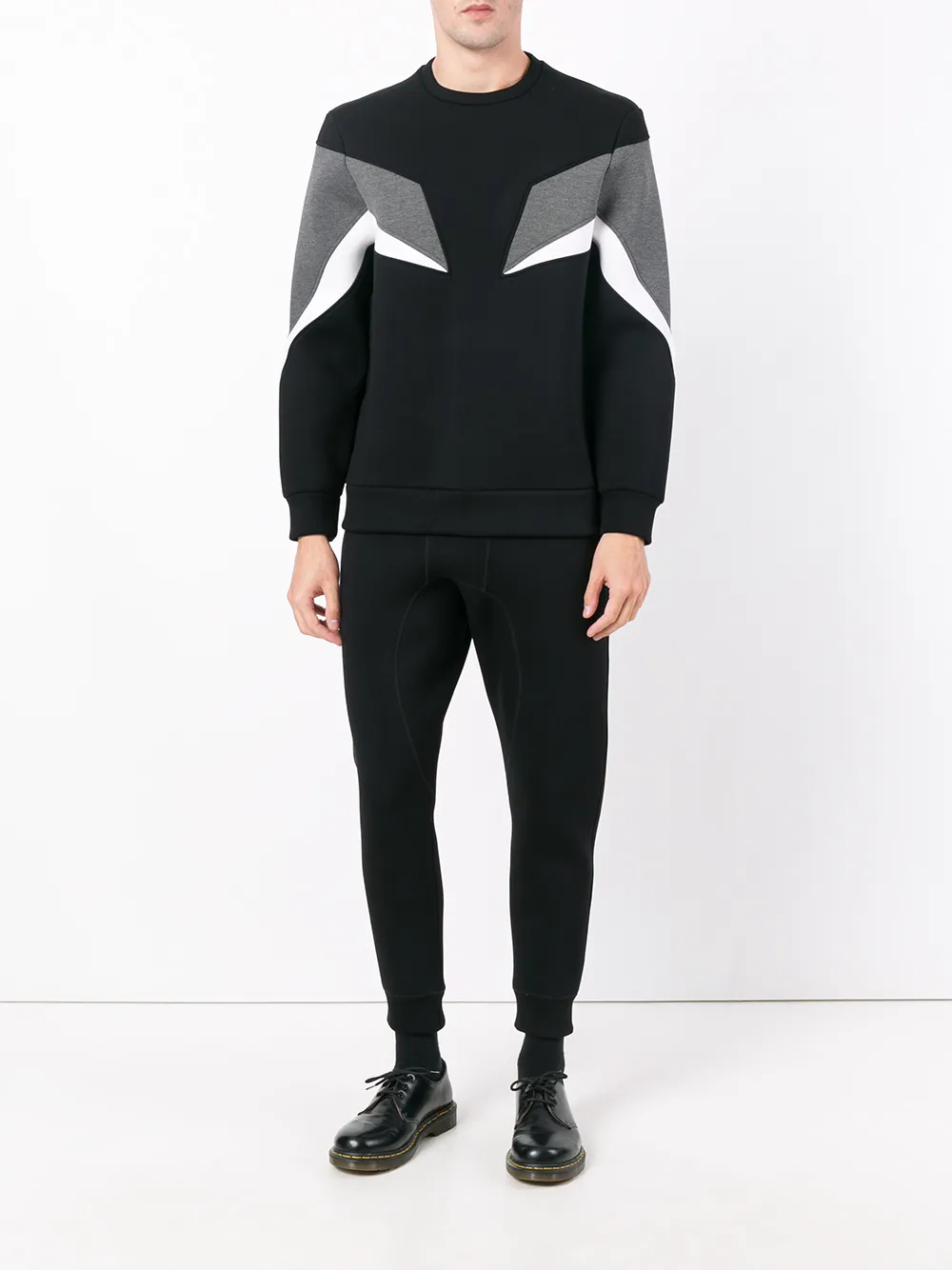  Neil Barrett Dreifarbiges Sweatshirt   Schwarz 