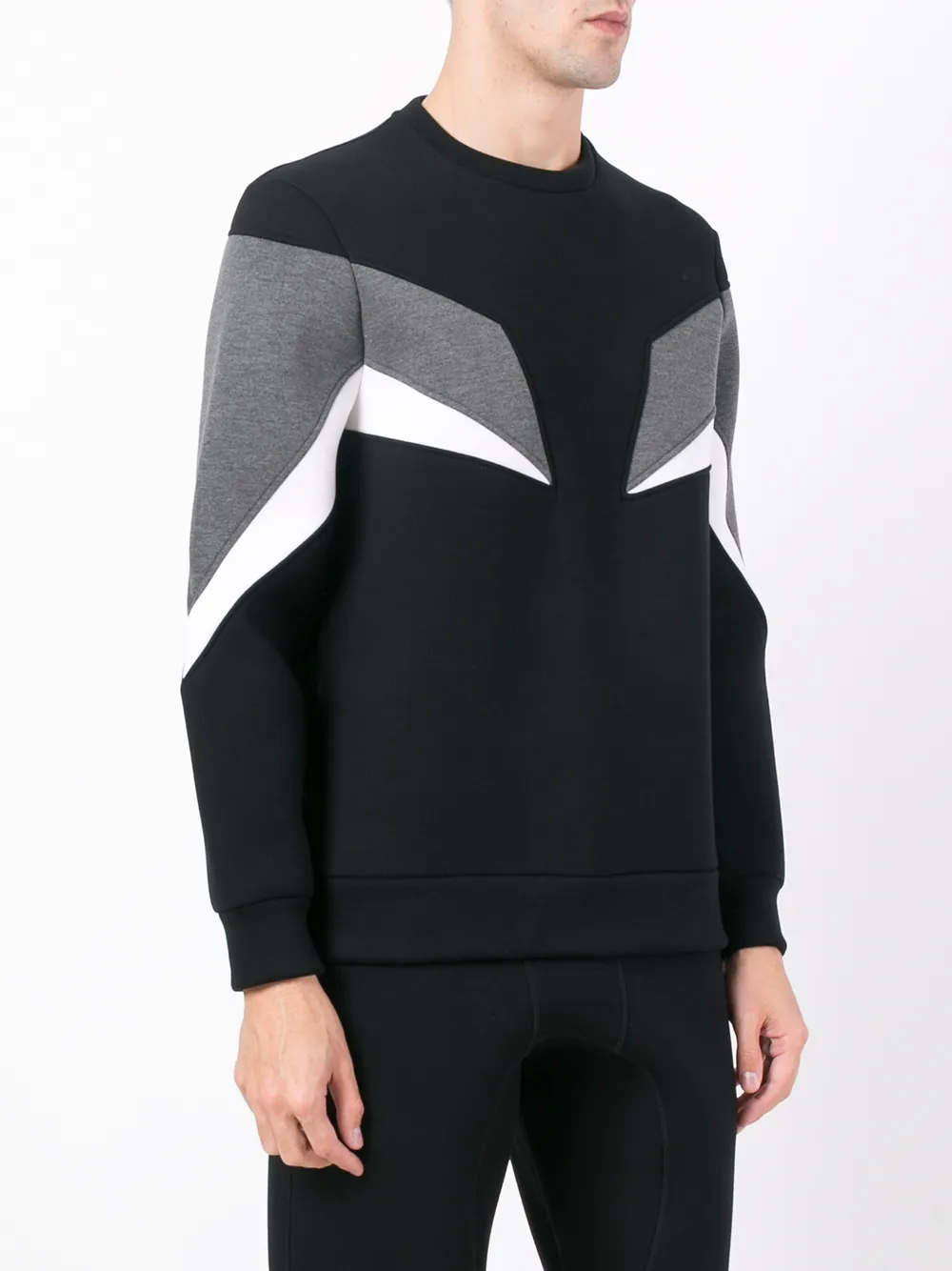  Neil Barrett Dreifarbiges Sweatshirt   Schwarz 