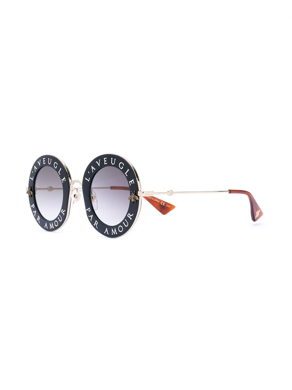 Gucci Eyewear Zonnebril met rond montuur - Zwart