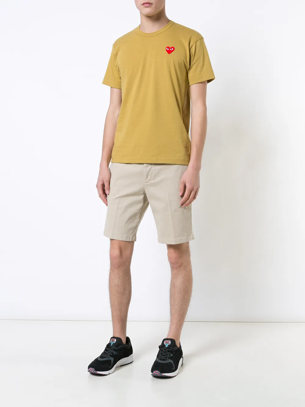 Comme Des Garçons Play heart patch T-shirt - Geel