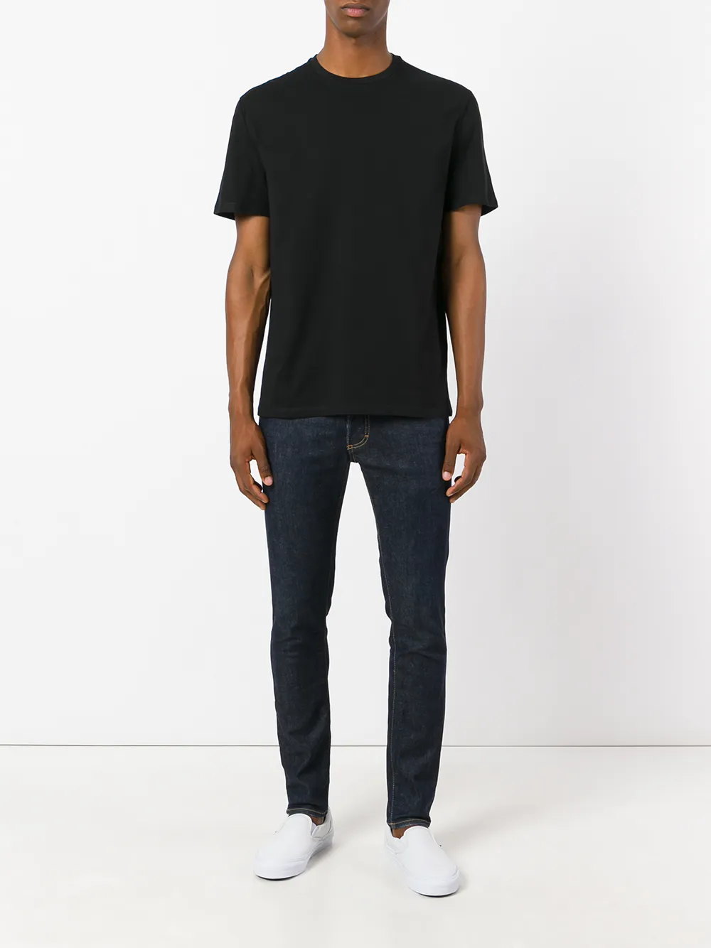 Neil Barrett klassiek effen T-shirt Zwart