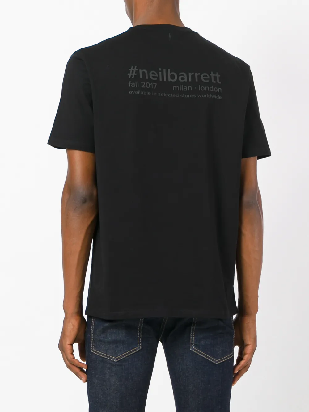 Neil Barrett klassiek effen T-shirt Zwart