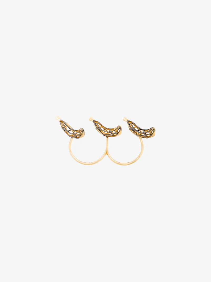 Natasha Zinko cutout triple knuckle banana ring